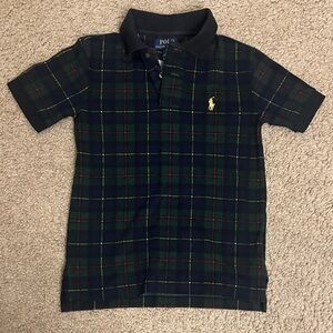 Polo by Ralph Lauren Kids Plaid Polo - Dark Blue and Forest Green